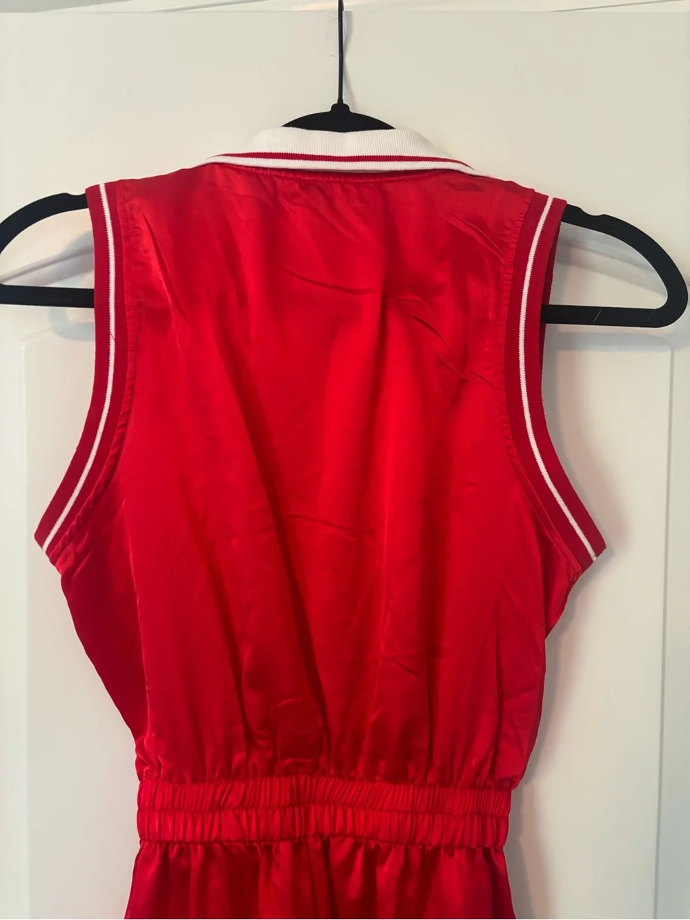 Nasty Gal Red Sleeveless Jumpsuit with White Collar - Picture 16 of 16